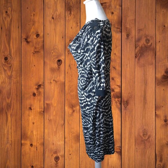 Trina Turk Women's Size 8 Geometric Cowl Neck Short Sleeve Dress Silk Blend NEW - Picture 6 of 7